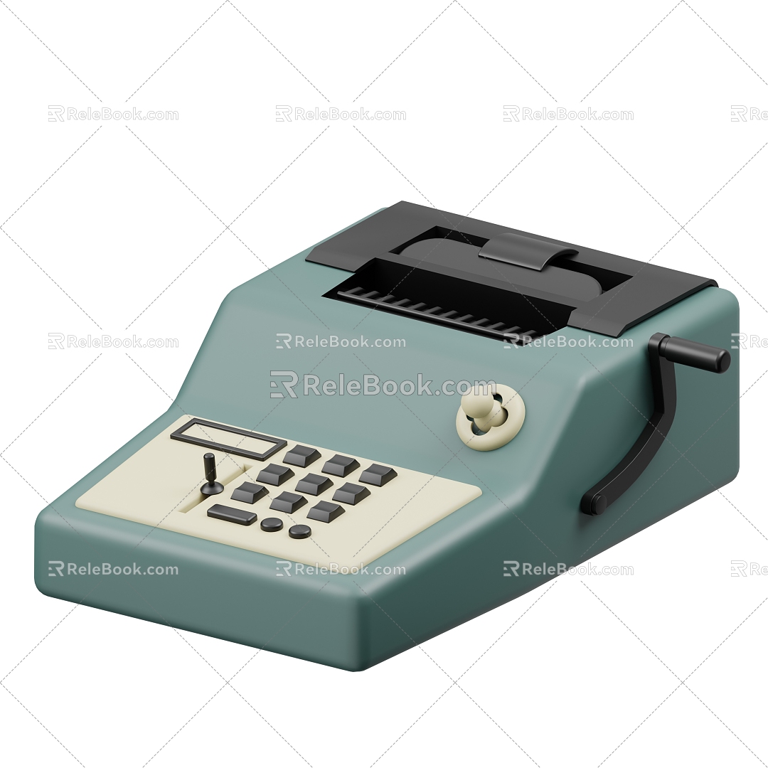 Modern vintage printer cartoon vintage printer 3d model