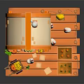 Charming Orange And White Small House Featuring Pointed Roof Chimney Pumpkin Decorations Snowmen And Cart