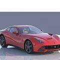 Red Ferrari Two Door Sports Car With Sleek Exterior Design Shiny Wheels On Reflective Surface
