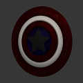 Vintage Red White Blue Shield Weapon With Star And Gear Center Design
