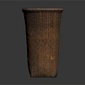 Handwoven Brown Storage Basket with Cylindrical Shape for Home Organization and Decor