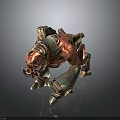Armored Mechanical Creature With Red Green Details In Sci Fi Fantasy Design