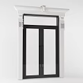 Modern Black Glass Panel Double Doors With White Frame And Sleek Design