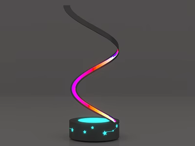 Spiral Design Commercial Equipment Lamp With Blue Glowing Base Star Patterns And Colorful Light Effects 3d model