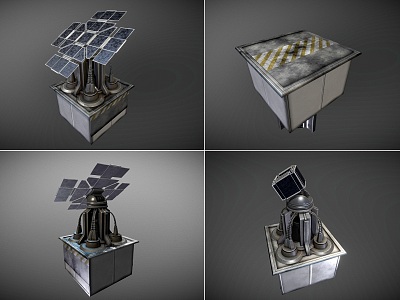 Modern Solar Station Smart Solar Panel Science Fiction Solar Power Tower Cyberpunk Solar Tower Electric Folding Solar Base Station model