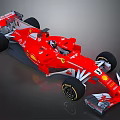 Red Ferrari Formula 1 Car with Shell Logo Streamlined Design Large Wheels And Rear Wing 3d model