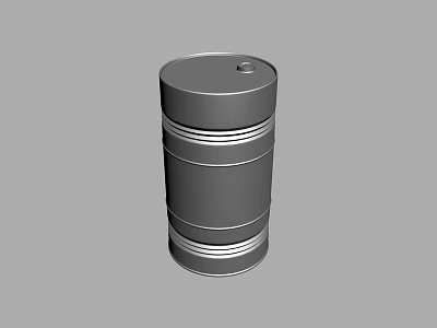 Industrial Equipment Durable Steel Storage Drum with Metal Rings and Sealed Lid 3d model