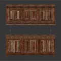 Wooden Entryway Cabinet And Side Cabinet With Carved Decorative Patterns 3d model