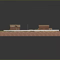 Red Brick Building Compound With Multiple Buildings Central Open Square Green Grass And Pond