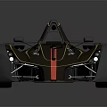 Red Futuristic Sports Car With Sleek Aerodynamic Body Open Top Design And Gold Accents