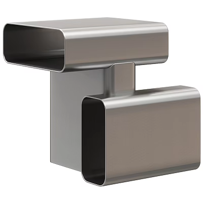 Modern Stainless Steel Corner Table with Geometric Design and Sleek Structure 3d model