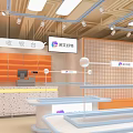 Yuewen Haowu Shopping Mall Store With Display Shelves Character Models And Bright Lighting