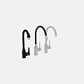 Modern Kitchen Faucets In Silver And Black With Curved Design And Sleek Finish