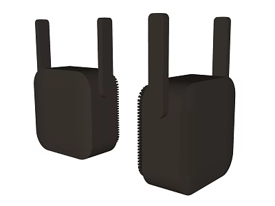 Two Black Wireless Computer Adapters With Dual Antennas For Stable Connectivity 3d model