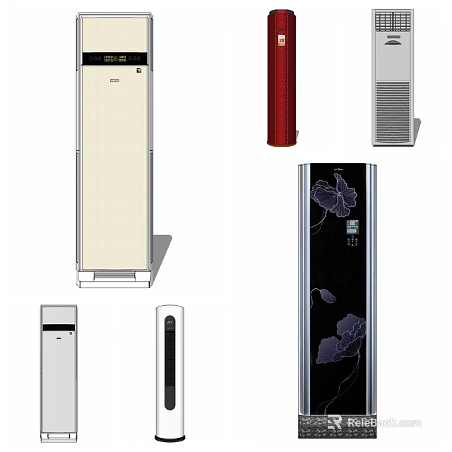 Floor Standing Air Conditioner Fans With Diverse Modern Designs And Color Options 3d model 