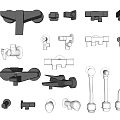 Various Modern Faucet Designs for Bathroom and Kitchen in Black and Chrome Finishes