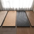 Wooden Flooring Herringbone Pattern Samples with Color Variations in Indoor 3d model
