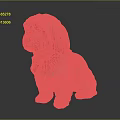 Shih Tzu Statue Sitting With Red Bow Tie On Smooth Surface And Dark Background
