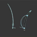 Traditional Scimitar Weapon Pair With Curved Blades And Brown Leather Sheaths