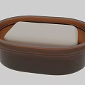 Brown Soap Dish With White Soap Bar For Daily Washing Needs