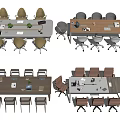 Modern Conference Table and Chair 3d model