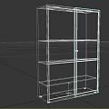 Black Display Cabinet Shelf With Glass Doors And Multiple Compartments For Storage