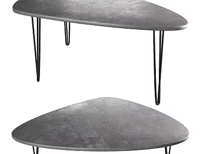 Modern Minimalist Coffee Table With Gray Concrete Top And Thin Metal Hairpin Legs 3d model