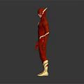 The Flash Superhero Character In Red Suit With Gold Lightning Details For Game And Movie