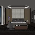 Modern Bedroom Interior Design With Large Bed Headboard Nightstands And Floor to Ceiling Windows