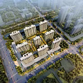 Aerial View Urban Planning With High Rise Residential Buildings And Green Spaces