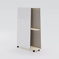 Modern Storage Cabinet with Wooden Shelves Fabric Panels and Mobile Wheels Design