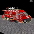 Red Coca-Cola Functional Vehicle Mobile Vending With Decorated Canopy And Beverage Displays