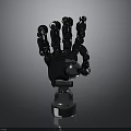 High Tech Black Robotic Hand With Silver Joints And Precision Base