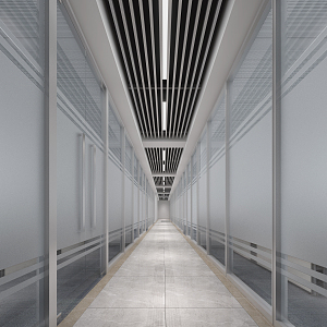 Modern aisle walkway 3d model