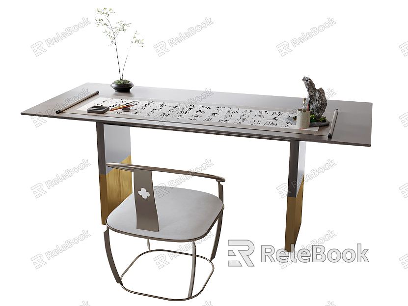 New Chinese Style Desk and Chair model