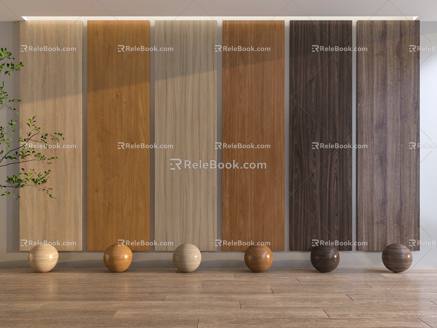 Wood veneer siding wood grain 3d model