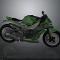 Green Sporty Motorcycle With Modern Sleek Design Black Seat And Silver Alloy Wheels