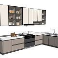 Modern Kitchen Cabinets With Upper Lower Storage Glass Door Design And Countertop Appliances