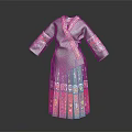 Traditional Ethnic Costume With Black Fabric Colorful Embroidery On Cuffs And Red Black Patterned Hem