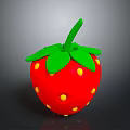 Fresh Red Strawberry With Green Leaves And Yellow Seeds On Dark Background