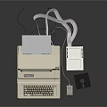 Vintage Computer System With Monitor Keyboard Mouse And External Storage Drives