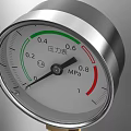 Pressure Gauge With White Dial MPa Scale Pointer And Brass Threaded Connector