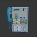 Vintage Public Telephone With Green Handset And Metal Body Design