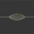 Intricate Golden Mesh Metal Sculpture Handcrafted with Decorative Wire Ends and Artistic Design