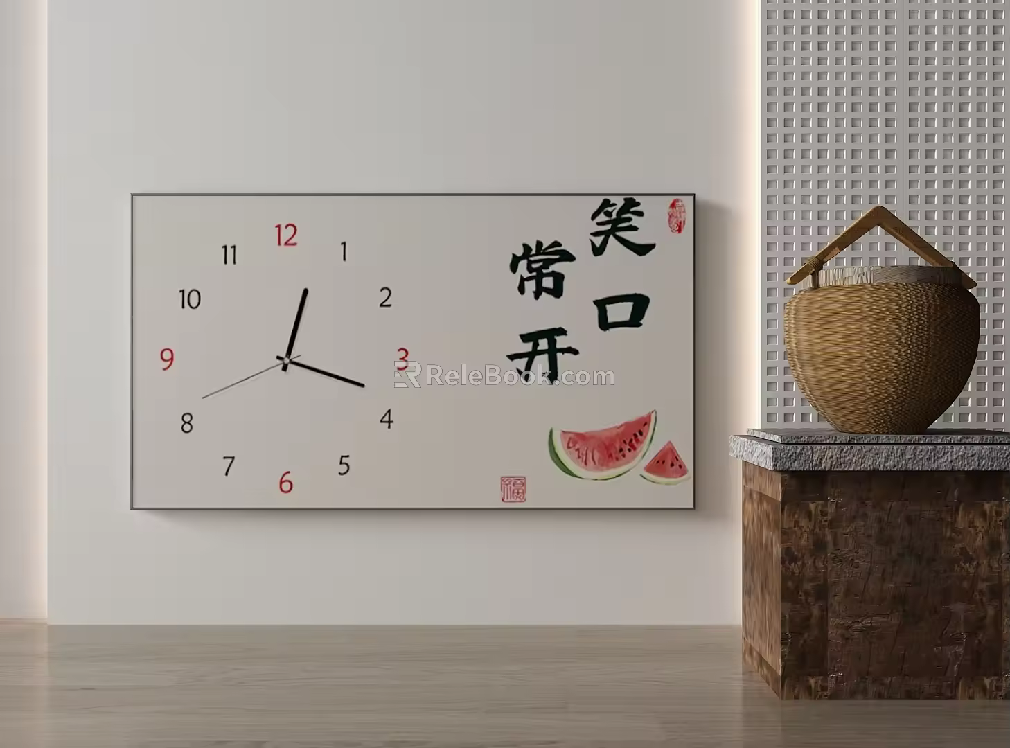 New Chinese-style clock decoration clock 3d model