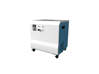 Medical Equipment With White And Blue Exterior Control Panel Buttons And Wheels For Clinical Use 3d model