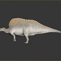 Realistic Dinosaur Model With Gray Body And Orange White Fringe Sailback Design