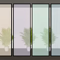 Stylish Modern Colorful Vertical Striped Glass Room Dividers For Interior Partition Design