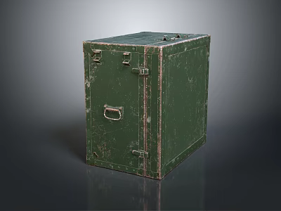 Green Metal Hardware Tool Storage Box With Secure Lock And Handle 3d model