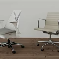 Modern Office Chairs With Mesh Backrest Striped Seat In Gray Beige And White Silver Frames